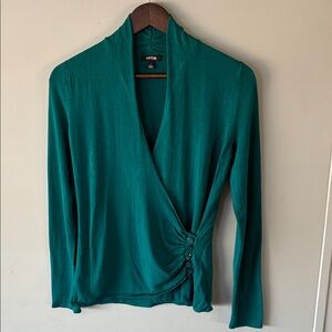Apt. 9 Teal Wrap Blouse